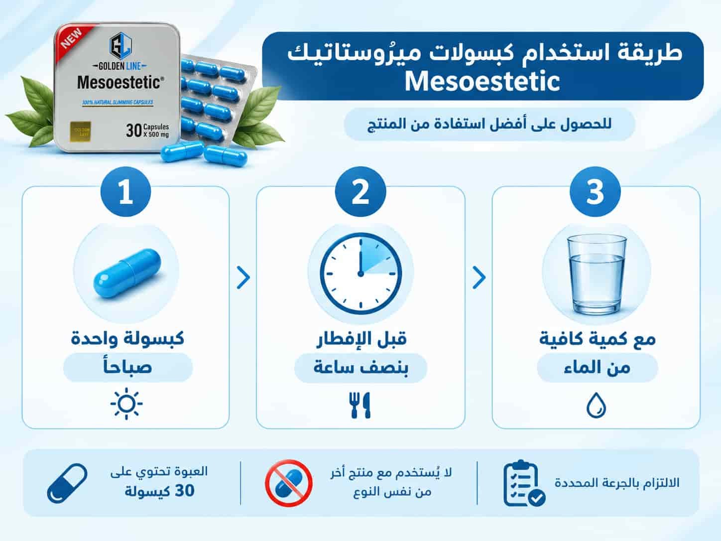 طريقة استخدام كبسولات ميزوستاتيك