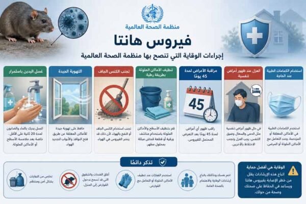 وصيات منظمة الصحة العالمية بعد ظهور أعراض فيروس هانتا