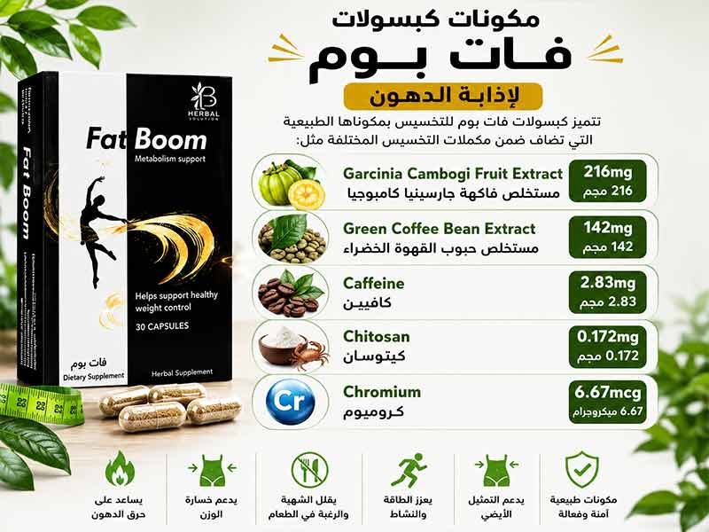 مكونات كبسولات فات بوم المساعدة في كبح الشهية