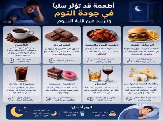 أطعمة قد تؤثر سلبا في جودة النوم