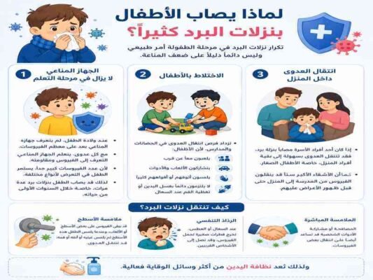 لماذا يصاب الأطفال بنزلات البرد