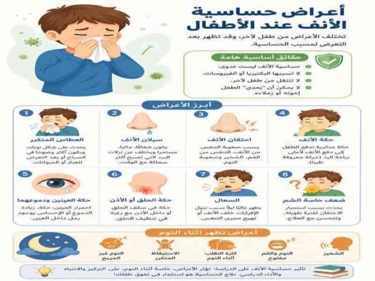 أعراض حساسية الأنف عند الأطفال