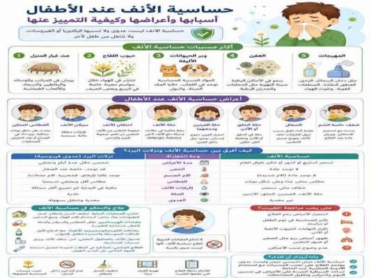 أسباب حساسية الأنف عند الأطفال