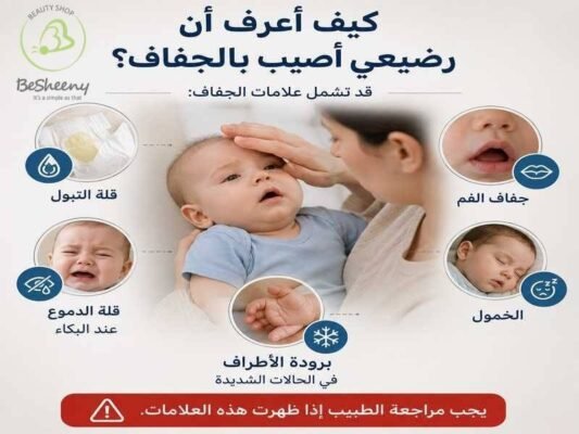 كيف اعرف ان الرضيع اصيب بالجفاف
