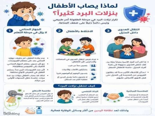 لماذا يصاب الاطفال بنزلات البرد