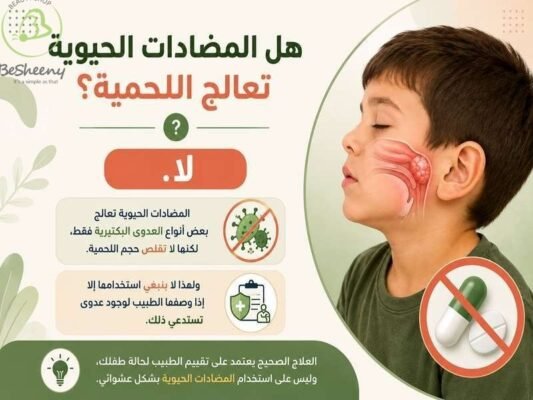 هل المضادات الحيوية تعالج اللحمية؟
