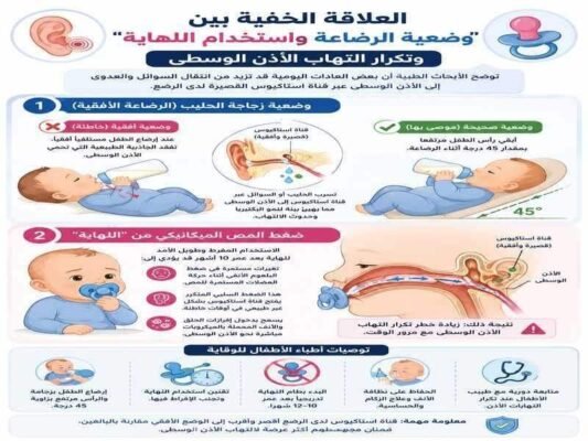 العلاقة بين وضعية الرضاعة و اللهاية