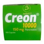 كريون 10000 الألماني – 10000 CREON هو مستحضر يحتوي على إنزيمات هاضمة، ويصرف بوصفة طبية فقط.