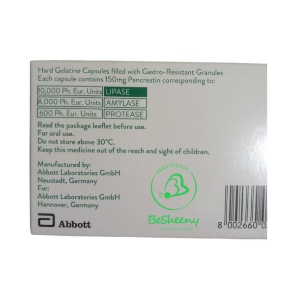مكونات كريون لدعم البنكرياس عند الاطفال Pancrelipase