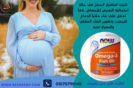 كبسولات Now Omega 3 Fish Oil لدعم الحامل والجنين