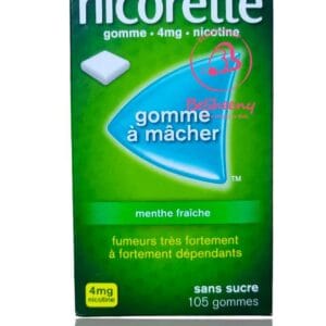 لبان نيكوتين nicorette gum تركيز 4 مجم 105 قطعة